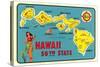 Map of Hawaiian Islands-null-Stretched Canvas