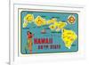 Map of Hawaiian Islands-null-Framed Art Print