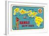 Map of Hawaiian Islands-null-Framed Art Print