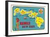 Map of Hawaiian Islands-null-Framed Art Print