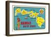 Map of Hawaiian Islands-null-Framed Art Print