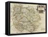 Map of Herfordshire-Robert Morden-Framed Stretched Canvas