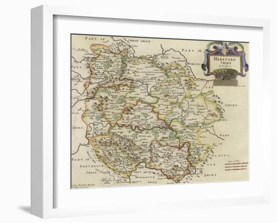 Map of Herfordshire-Robert Morden-Framed Giclee Print