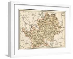 Map of Hertfordshire, England, 1870s-null-Framed Giclee Print