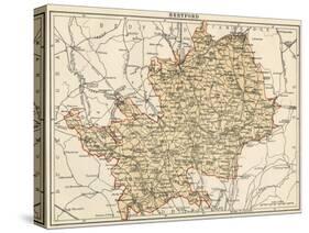 Map of Hertfordshire, England, 1870s-null-Stretched Canvas