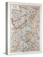 Map of Hessen Germany 1899-null-Stretched Canvas