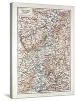 Map of Hessen Germany 1899-null-Stretched Canvas