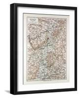 Map of Hessen Germany 1899-null-Framed Giclee Print