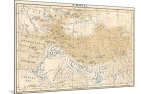 Map of Himalaya Region of Asia, 1870s-null-Mounted Giclee Print