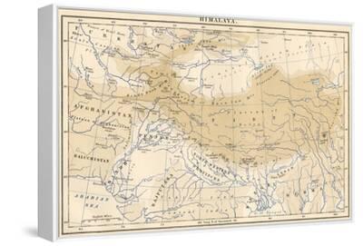 Map of Himalaya Region of Asia, 1870s' Giclee Print