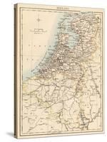 Map of Holland, 1870s-null-Stretched Canvas