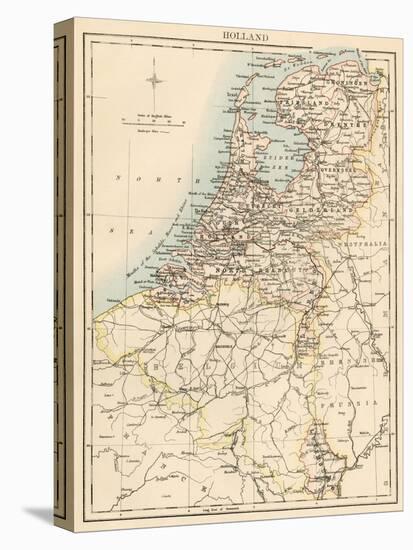 Map of Holland, 1870s-null-Stretched Canvas