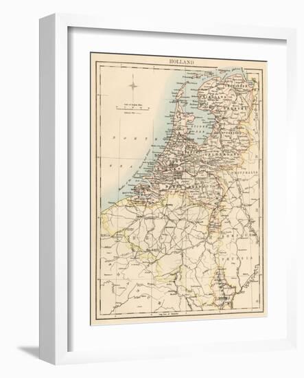 Map of Holland, 1870s-null-Framed Giclee Print