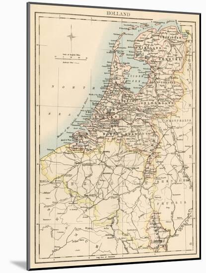 Map of Holland, 1870s-null-Mounted Giclee Print