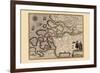 Map of Holland-Pieter Van der Keere-Framed Art Print