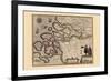 Map of Holland-Pieter Van der Keere-Framed Art Print