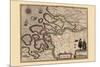 Map of Holland-Pieter Van der Keere-Mounted Art Print