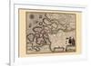 Map of Holland-Pieter Van der Keere-Framed Premium Giclee Print