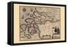 Map of Holland-Pieter Van der Keere-Framed Stretched Canvas