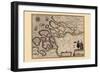 Map of Holland-Pieter Van der Keere-Framed Art Print