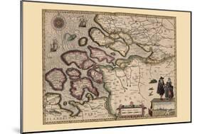 Map of Holland-Pieter Van der Keere-Mounted Art Print