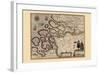 Map of Holland-Pieter Van der Keere-Framed Art Print