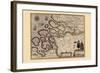Map of Holland-Pieter Van der Keere-Framed Art Print