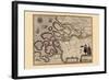 Map of Holland-Pieter Van der Keere-Framed Art Print