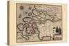 Map of Holland-Pieter Van der Keere-Stretched Canvas