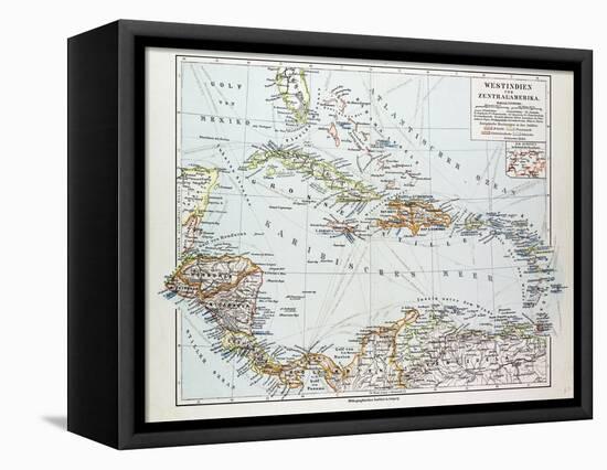 Map of Honduras Nicaragua Costa Rica the Northern Part of Columbia Venezuela Cuba 1899-null-Framed Stretched Canvas