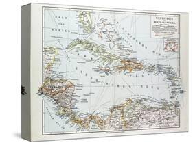 Map of Honduras Nicaragua Costa Rica the Northern Part of Columbia Venezuela Cuba 1899-null-Stretched Canvas