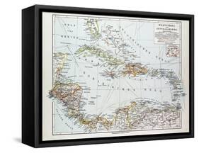 Map of Honduras Nicaragua Costa Rica the Northern Part of Columbia Venezuela Cuba 1899-null-Framed Stretched Canvas