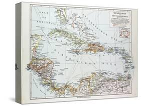 Map of Honduras Nicaragua Costa Rica the Northern Part of Columbia Venezuela Cuba 1899-null-Stretched Canvas