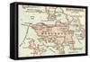 Map of Hong Kong (C. 1900), Maps-Encyclopaedia Britannica-Framed Stretched Canvas