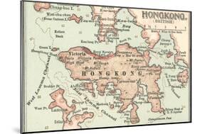 Map of Hong Kong (C. 1900), Maps-Encyclopaedia Britannica-Mounted Art Print