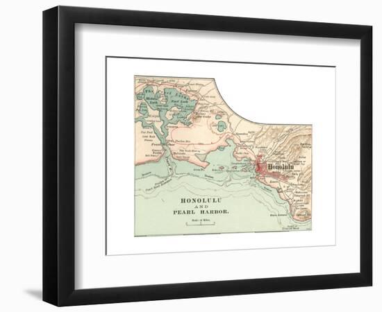 Map of Honolulu (C. 1900), Maps-Encyclopaedia Britannica-Framed Giclee Print