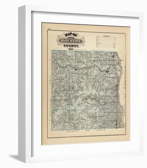 Map of Houston County, Minnesota, c.1874-A^ T^ Andreas-Framed Art Print