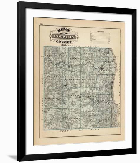 Map of Houston County, Minnesota, c.1874-A^ T^ Andreas-Framed Art Print