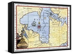 Map of Hudson's Bay, Canada, Showing Hudson's Strait, c.1722-null-Framed Stretched Canvas