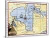 Map of Hudson's Bay, Canada, Showing Hudson's Strait, c.1722-null-Stretched Canvas