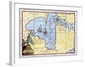 Map of Hudson's Bay, Canada, Showing Hudson's Strait, c.1722-null-Framed Giclee Print