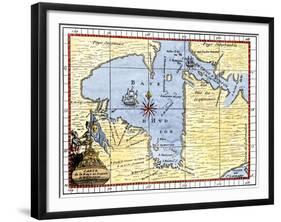 Map of Hudson's Bay, Canada, Showing Hudson's Strait, c.1722-null-Framed Giclee Print