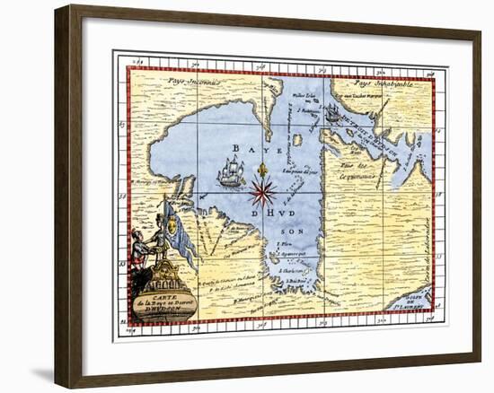 Map of Hudson's Bay, Canada, Showing Hudson's Strait, c.1722-null-Framed Giclee Print