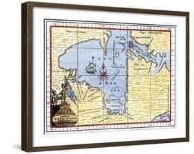 Map of Hudson's Bay, Canada, Showing Hudson's Strait, c.1722-null-Framed Giclee Print