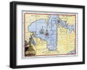 Map of Hudson's Bay, Canada, Showing Hudson's Strait, c.1722-null-Framed Giclee Print