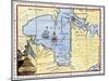 Map of Hudson's Bay, Canada, Showing Hudson's Strait, c.1722-null-Mounted Giclee Print