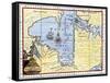 Map of Hudson's Bay, Canada, Showing Hudson's Strait, c.1722-null-Framed Stretched Canvas