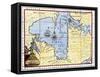 Map of Hudson's Bay, Canada, Showing Hudson's Strait, c.1722-null-Framed Stretched Canvas