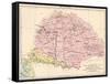 Map of Hungary, 1870s-null-Framed Stretched Canvas