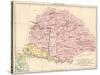 Map of Hungary, 1870s-null-Stretched Canvas